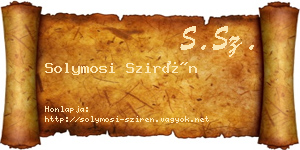 Solymosi Szirén névjegykártya